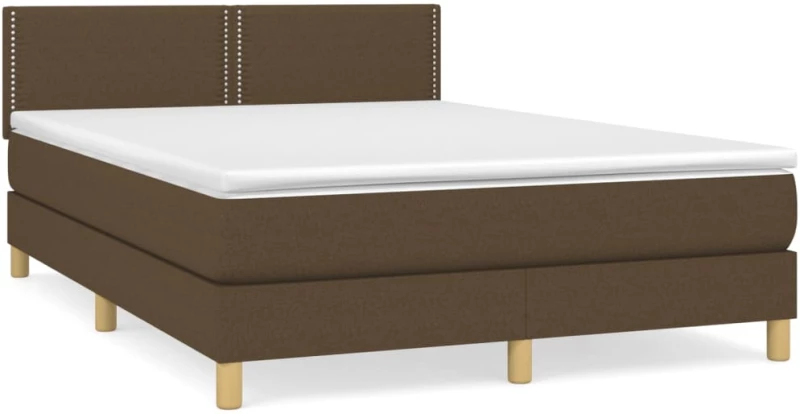 ΚΡΕΒΑΤΙ BOXSPRING ΜΕ ΣΤΡΩΜΑ ΣΚΟΥΡΟ ΚΑΦΕ 140X190 ΕΚ. ΥΦΑΣΜΑΤΙΝΟ 3140532