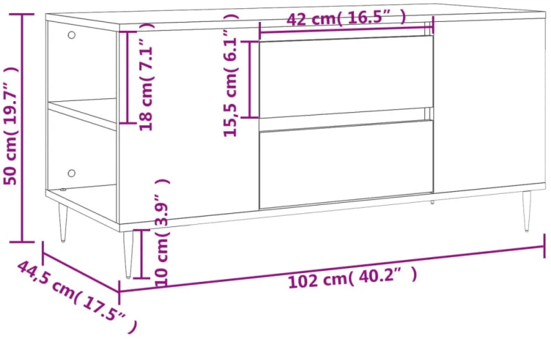 ΤΡΑΠΕΖΑΚΙ ΣΑΛΟΝΙΟΥ ΓΚΡΙ ΣΚΥΡΟΔΕΜ. 102X44,5X50 ΕΚ. ΕΠΕΞΕΡΓ. ΞΥΛΟ 830992