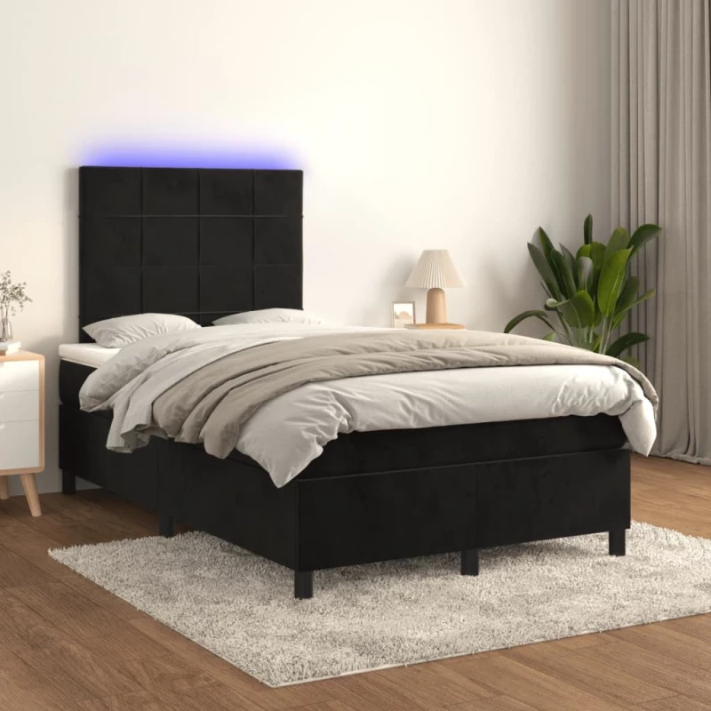 ΚΡΕΒΑΤΙ BOXSPRING ΜΕ ΣΤΡΩΜΑ & LED ΜΑΥΡΟ 120X200 ΕΚ. ΒΕΛΟΥΔΙΝΟ 3136115