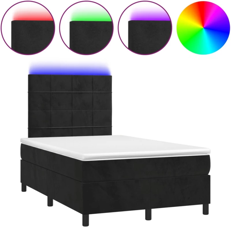 ΚΡΕΒΑΤΙ BOXSPRING ΜΕ ΣΤΡΩΜΑ & LED ΜΑΥΡΟ 120X200 ΕΚ. ΒΕΛΟΥΔΙΝΟ 3136115