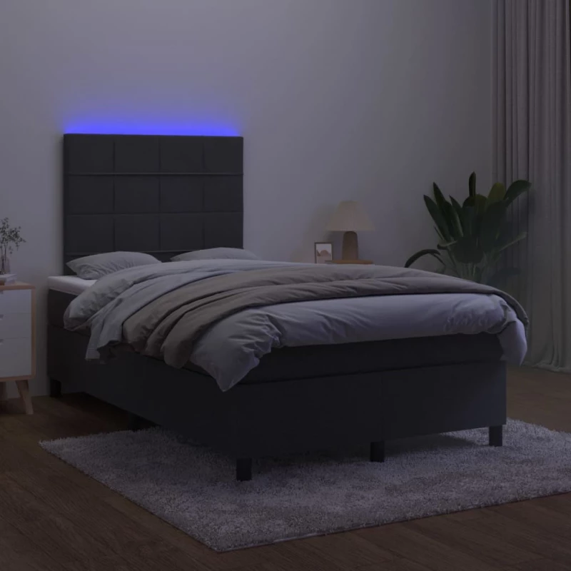 ΚΡΕΒΑΤΙ BOXSPRING ΜΕ ΣΤΡΩΜΑ & LED ΜΑΥΡΟ 120X200 ΕΚ. ΒΕΛΟΥΔΙΝΟ 3136115