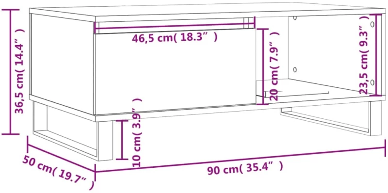 ΤΡΑΠΕΖΑΚΙ ΣΑΛΟΝΙΟΥ ΚΑΠΝΙΣΤΗ ΔΡΥΣ 90X50X36,5 ΕΚ. ΕΠΕΞΕΡΓ. ΞΥΛΟ 830577