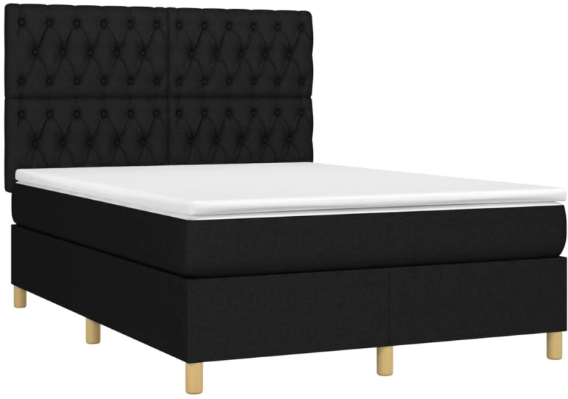 ΚΡΕΒΑΤΙ BOXSPRING ΜΕ ΣΤΡΩΜΑ & LED ΜΑΥΡΟ 140X200 ΕΚ. ΥΦΑΣΜΑΤΙΝΟ 3135679