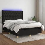 ΚΡΕΒΑΤΙ BOXSPRING ΜΕ ΣΤΡΩΜΑ & LED ΜΑΥΡΟ 140X190 ΕΚ. ΥΦΑΣΜΑΤΙΝΟ 3139111