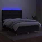 ΚΡΕΒΑΤΙ BOXSPRING ΜΕ ΣΤΡΩΜΑ & LED ΜΑΥΡΟ 140X190 ΕΚ. ΥΦΑΣΜΑΤΙΝΟ 3139111