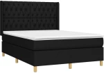ΚΡΕΒΑΤΙ BOXSPRING ΜΕ ΣΤΡΩΜΑ & LED ΜΑΥΡΟ 140X190 ΕΚ. ΥΦΑΣΜΑΤΙΝΟ 3139111