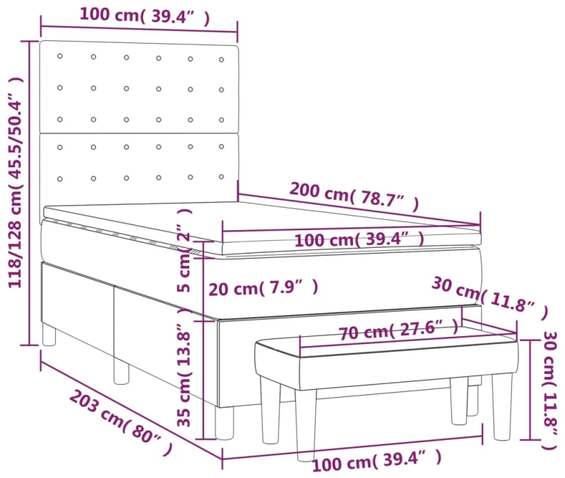 ΚΡΕΒΑΤΙ BOXSPRING ΜΕ ΣΤΡΩΜΑ ΓΚΡΙ 100X200ΕΚ. ΑΠΟ ΣΥΝΘΕΤΙΚΟ ΔΕΡΜΑ 3137651