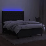 ΚΡΕΒΑΤΙ BOXSPRING ΜΕ ΣΤΡΩΜΑ & LED ΜΑΥΡΟ 140X200 ΕΚ. ΥΦΑΣΜΑΤΙΝΟ 3138559