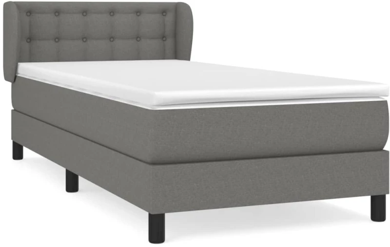 ΚΡΕΒΑΤΙ BOXSPRING ΜΕ ΣΤΡΩΜΑ ΣΚΟΥΡΟ ΓΚΡΙ 90X190 ΕΚ. ΥΦΑΣΜΑΤΙΝΟ 3126526