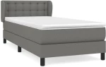 ΚΡΕΒΑΤΙ BOXSPRING ΜΕ ΣΤΡΩΜΑ ΣΚΟΥΡΟ ΓΚΡΙ 90X190 ΕΚ. ΥΦΑΣΜΑΤΙΝΟ 3126526