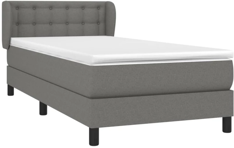 ΚΡΕΒΑΤΙ BOXSPRING ΜΕ ΣΤΡΩΜΑ ΣΚΟΥΡΟ ΓΚΡΙ 90X190 ΕΚ. ΥΦΑΣΜΑΤΙΝΟ 3126526