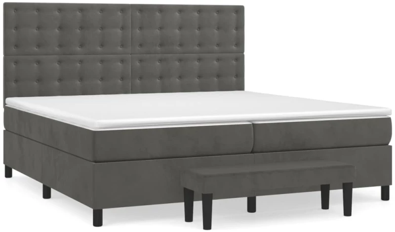 ΚΡΕΒΑΤΙ BOXSPRING ΜΕ ΣΤΡΩΜΑ ΣΚΟΥΡΟ ΓΚΡΙ 200X200 ΕΚ. ΒΕΛΟΥΔΙΝΟ 3138104