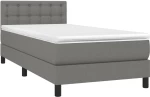 ΚΡΕΒΑΤΙ BOXSPRING ΜΕ ΣΤΡΩΜΑ & LED ΣΚ.ΓΚΡΙ 90X190 ΕΚ. ΥΦΑΣΜΑΤΙΝΟ 3133438