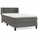 ΚΡΕΒΑΤΙ BOXSPRING ΜΕ ΣΤΡΩΜΑ ΣΚΟΥΡΟ ΓΚΡΙ 80X200 ΕΚ. ΒΕΛΟΥΔΙΝΟ 3127698
