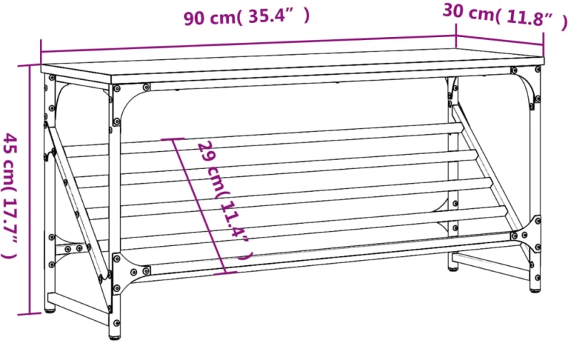 ΠΑΠΟΥΤΣΟΘΗΚΗ ΓΚΡΙ SONOMA 90X30X45 ΕΚ. ΑΠΟ ΕΠΕΞΕΡΓΑΣΜΕΝΟ ΞΥΛΟ 833421