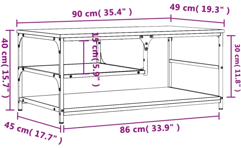 ΤΡΑΠΕΖΑΚΙ ΣΑΛΟΝΙΟΥ SONOMA ΔΡΥΣ 90 X 49 X 40 ΕΚ. ΕΠΕΞΕΡΓ. ΞΥΛΟ 835310