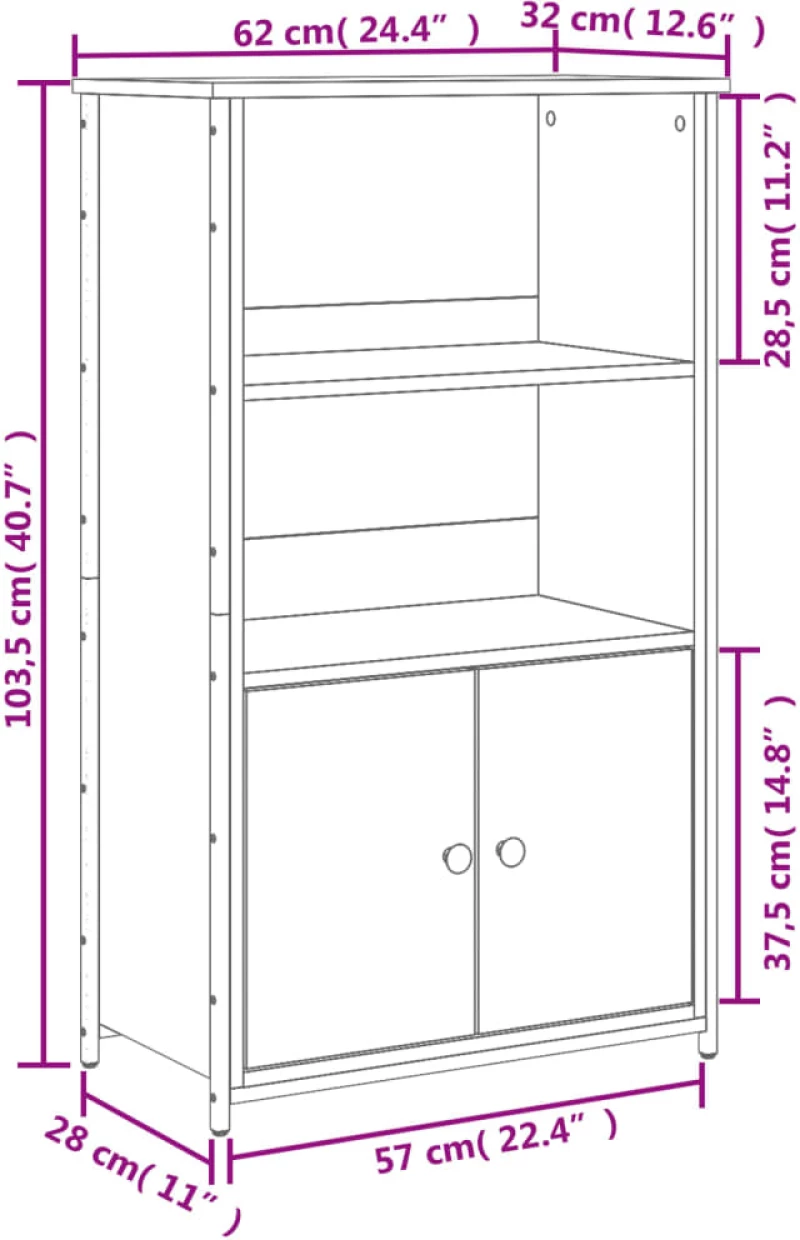 ΝΤΟΥΛΑΠΙ ΓΚΡΙ SONOMA 62 X 32 X 103,5 ΕΚ. ΑΠΟ ΕΠΕΞΕΡΓΑΣΜΕΝΟ ΞΥΛΟ 834218