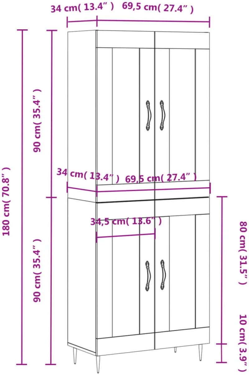 ΝΤΟΥΛΑΠΙ ΓΚΡΙ SONOMA 69,5 X 34 X 180 ΕΚ. ΕΠΕΞΕΡΓΑΣΜΕΝΟ ΞΥΛΟ 3199671