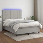 ΚΡΕΒΑΤΙ BOXSPRING ΜΕ ΣΤΡΩΜΑ & LED ΑΝ.ΓΚΡΙ 140X190ΕΚ. ΥΦΑΣΜΑΤΙΝΟ 3134869