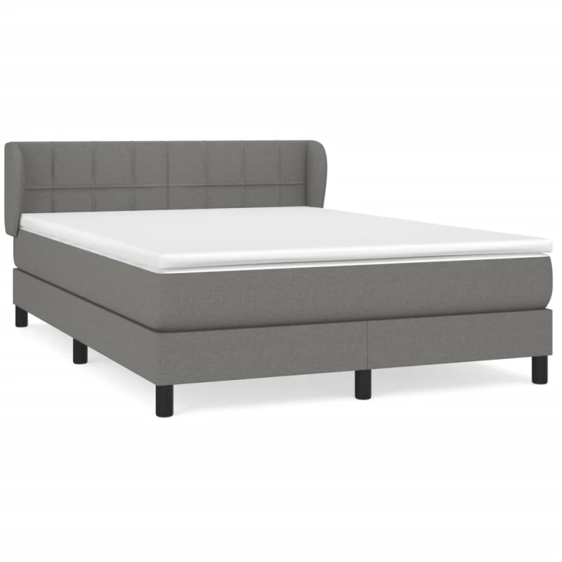 ΚΡΕΒΑΤΙ BOXSPRING ΜΕ ΣΤΡΩΜΑ ΣΚΟΥΡΟ ΓΚΡΙ 140X190 ΕΚ. ΥΦΑΣΜΑΤΙΝΟ 3126238