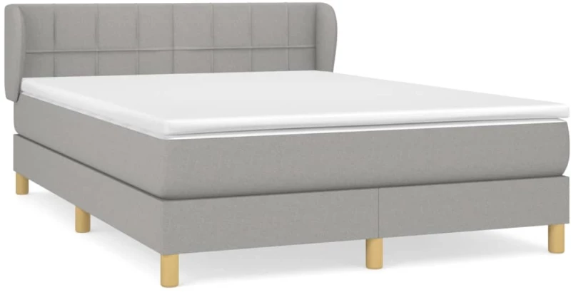 ΚΡΕΒΑΤΙ BOXSPRING ΜΕ ΣΤΡΩΜΑ ΑΝΟΙΧΤΟ ΓΚΡΙ 140X200 ΕΚ. ΥΦΑΣΜΑΤΙΝΟ 3126805