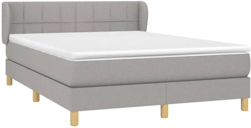 ΚΡΕΒΑΤΙ BOXSPRING ΜΕ ΣΤΡΩΜΑ ΑΝΟΙΧΤΟ ΓΚΡΙ 140X200 ΕΚ. ΥΦΑΣΜΑΤΙΝΟ 3126805