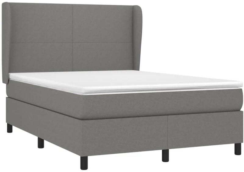 ΚΡΕΒΑΤΙ BOXSPRING ΜΕ ΣΤΡΩΜΑ ΣΚΟΥΡΟ ΓΚΡΙ 140X190 ΕΚ. ΥΦΑΣΜΑΤΙΝΟ 3127798