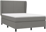 ΚΡΕΒΑΤΙ BOXSPRING ΜΕ ΣΤΡΩΜΑ ΣΚΟΥΡΟ ΓΚΡΙ 140X190 ΕΚ. ΥΦΑΣΜΑΤΙΝΟ 3127798