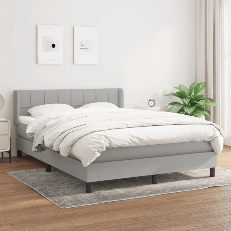 ΚΡΕΒΑΤΙ BOXSPRING ΜΕ ΣΤΡΩΜΑ ΑΝΟΙΧΤΟ ΓΚΡΙ 140X200 ΕΚ. ΥΦΑΣΜΑΤΙΝΟ 3129713