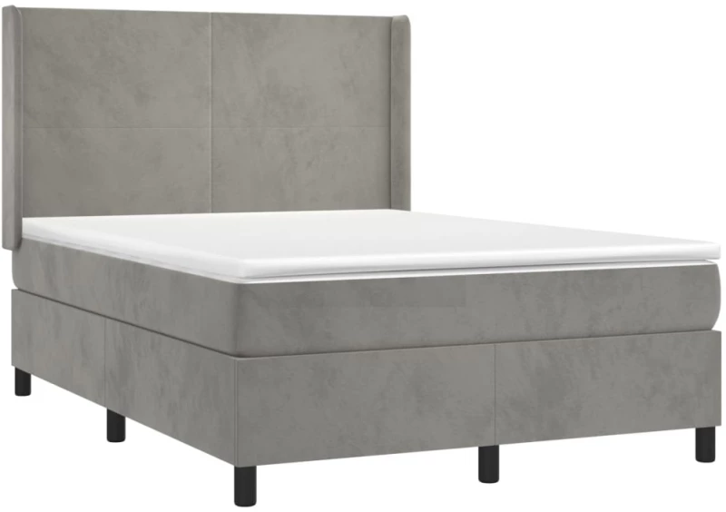 ΚΡΕΒΑΤΙ BOXSPRING ΜΕ ΣΤΡΩΜΑ ΑΝΟΙΧΤΟ ΓΚΡΙ 140X200 ΕΚ. ΒΕΛΟΥΔΙΝΟ 3132561