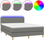 ΚΡΕΒΑΤΙ BOXSPRING ΜΕ ΣΤΡΩΜΑ & LED ΣΚ.ΓΚΡΙ 140X190 ΕΚ ΥΦΑΣΜΑΤΙΝΟ 3132990