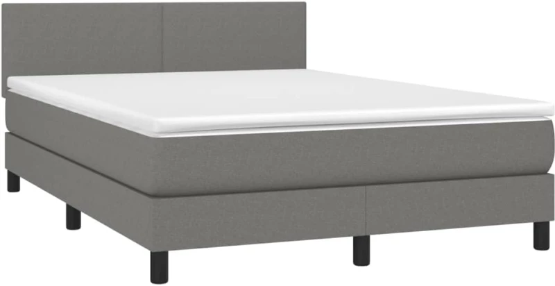 ΚΡΕΒΑΤΙ BOXSPRING ΜΕ ΣΤΡΩΜΑ & LED ΣΚ.ΓΚΡΙ 140X190 ΕΚ ΥΦΑΣΜΑΤΙΝΟ 3132990