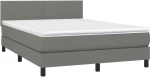 ΚΡΕΒΑΤΙ BOXSPRING ΜΕ ΣΤΡΩΜΑ & LED ΣΚ.ΓΚΡΙ 140X190 ΕΚ ΥΦΑΣΜΑΤΙΝΟ 3132990