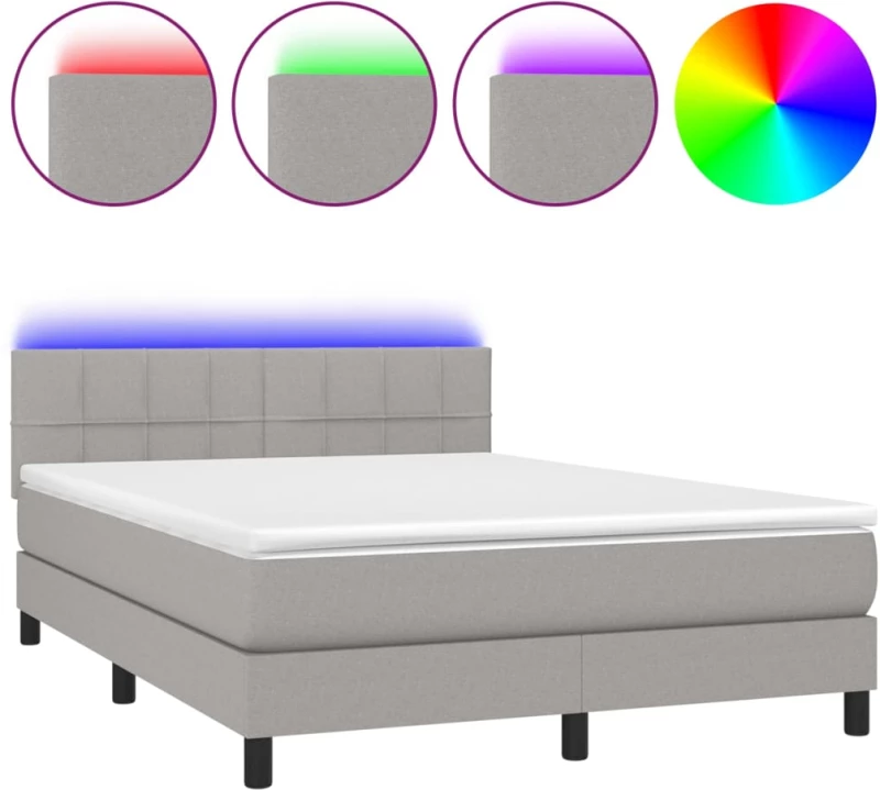 ΚΡΕΒΑΤΙ BOXSPRING ΜΕ ΣΤΡΩΜΑ & LED ΑΝ.ΓΚΡΙ 140X200 ΕΚ ΥΦΑΣΜΑΤΙΝΟ 3133157