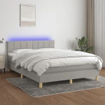 ΚΡΕΒΑΤΙ BOXSPRING ΜΕ ΣΤΡΩΜΑ & LED ΑΝ.ΓΚΡΙ 140X190ΕΚ. ΥΦΑΣΜΑΤΙΝΟ 3133709