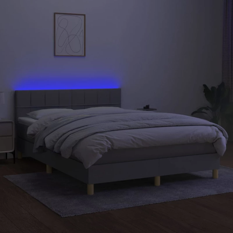 ΚΡΕΒΑΤΙ BOXSPRING ΜΕ ΣΤΡΩΜΑ & LED ΑΝ.ΓΚΡΙ 140X190ΕΚ. ΥΦΑΣΜΑΤΙΝΟ 3133709