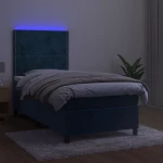 ΚΡΕΒΑΤΙ BOXSPRING ΜΕ ΣΤΡΩΜΑ & LED ΣΚ. ΜΠΛΕ 100X200ΕΚ. ΒΕΛΟΥΔΙΝΟ 3136051