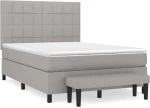 ΚΡΕΒΑΤΙ BOXSPRING ΜΕ ΣΤΡΩΜΑ ΑΝΟΙΧΤΟ ΓΚΡΙ 140X190 ΕΚ. ΥΦΑΣΜΑΤΙΝΟ 3136589