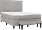 ΚΡΕΒΑΤΙ BOXSPRING ΜΕ ΣΤΡΩΜΑ ΑΝΟΙΧΤΟ ΓΚΡΙ 140X190 ΕΚ. ΥΦΑΣΜΑΤΙΝΟ 3136589