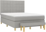 ΚΡΕΒΑΤΙ BOXSPRING ΜΕ ΣΤΡΩΜΑ ΑΝΟΙΧΤΟ ΓΚΡΙ 140X190 ΕΚ. ΥΦΑΣΜΑΤΙΝΟ 3137149