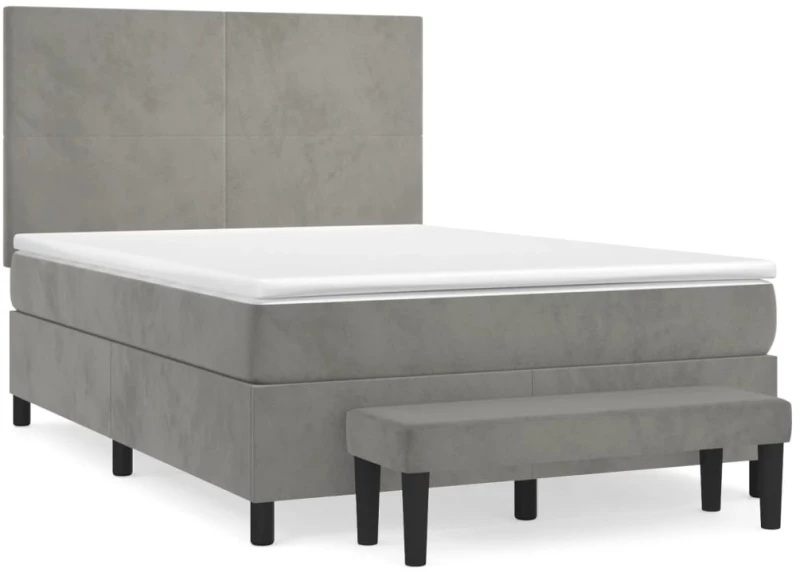 ΚΡΕΒΑΤΙ BOXSPRING ΜΕ ΣΤΡΩΜΑ ΑΝΟΙΧΤΟ ΓΚΡΙ 140X200 ΕΚ. ΒΕΛΟΥΔΙΝΟ 3137725