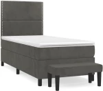 ΚΡΕΒΑΤΙ BOXSPRING ΜΕ ΣΤΡΩΜΑ ΣΚΟΥΡΟ ΓΚΡΙ 90X200 ΕΚ. ΒΕΛΟΥΔΙΝΟ 3137762