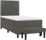 ΚΡΕΒΑΤΙ BOXSPRING ΜΕ ΣΤΡΩΜΑ ΣΚΟΥΡΟ ΓΚΡΙ 90X200 ΕΚ. ΒΕΛΟΥΔΙΝΟ 3137762