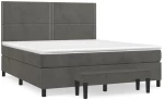 ΚΡΕΒΑΤΙ BOXSPRING ΜΕ ΣΤΡΩΜΑ ΣΚΟΥΡΟ ΓΚΡΙ 180X200 ΕΚ. ΒΕΛΟΥΔΙΝΟ 3137798