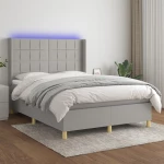 ΚΡΕΒΑΤΙ BOXSPRING ΜΕ ΣΤΡΩΜΑ & LED ΑΝ.ΓΚΡΙ 140X190ΕΚ. ΥΦΑΣΜΑΤΙΝΟ 3138869