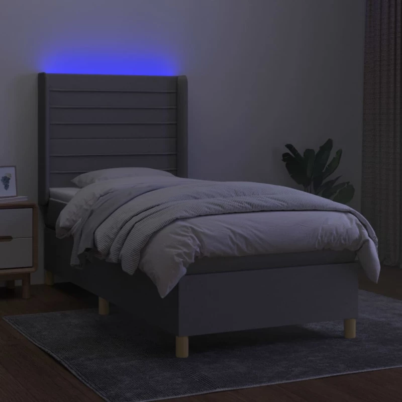 ΚΡΕΒΑΤΙ BOXSPRING ΜΕ ΣΤΡΩΜΑ & LED ΑΝ.ΓΚΡΙ 90X200 ΕΚ. ΥΦΑΣΜΑΤΙΝΟ 3138925