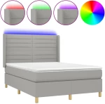 ΚΡΕΒΑΤΙ BOXSPRING ΜΕ ΣΤΡΩΜΑ & LED ΑΝ.ΓΚΡΙ 140X190ΕΚ. ΥΦΑΣΜΑΤΙΝΟ 3138949