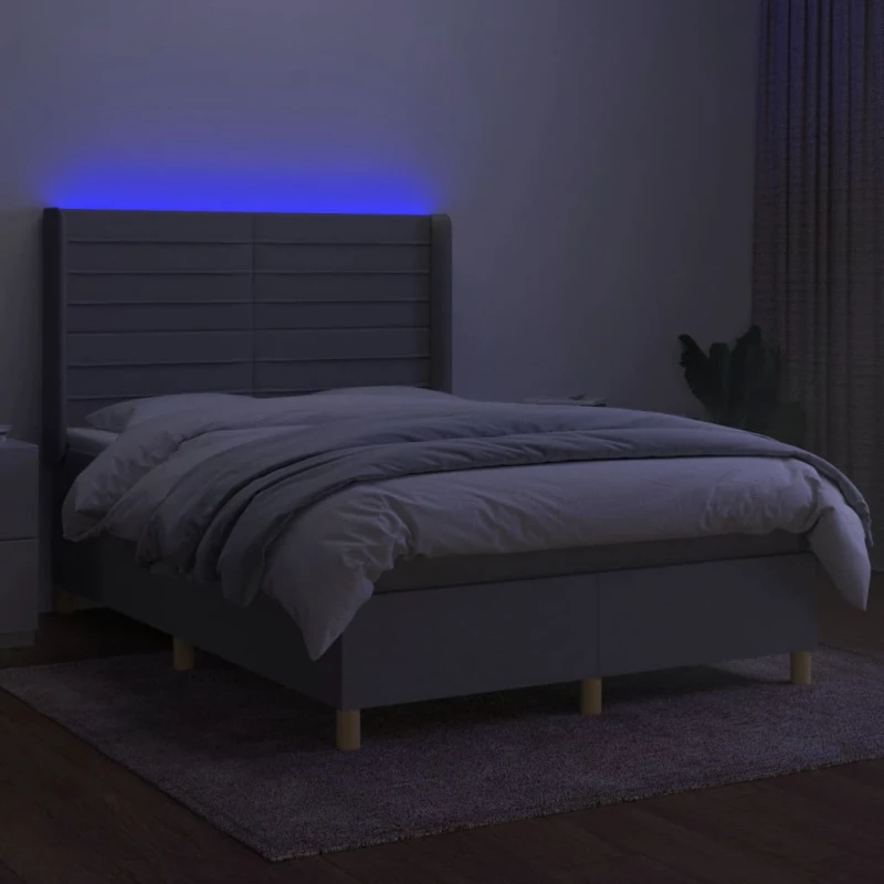 ΚΡΕΒΑΤΙ BOXSPRING ΜΕ ΣΤΡΩΜΑ & LED ΑΝ.ΓΚΡΙ 140X190ΕΚ. ΥΦΑΣΜΑΤΙΝΟ 3138949