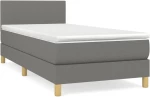 ΚΡΕΒΑΤΙ BOXSPRING ΜΕ ΣΤΡΩΜΑ ΣΚΟΥΡΟ ΓΚΡΙ 90X200 ΕΚ. ΥΦΑΣΜΑΤΙΝΟ 3140426
