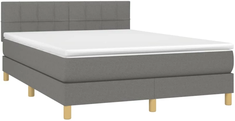 ΚΡΕΒΑΤΙ BOXSPRING ΜΕ ΣΤΡΩΜΑ ΣΚΟΥΡΟ ΓΚΡΙ 140X200 ΕΚ ΥΦΑΣΜΑΤΙΝΟ 3140618